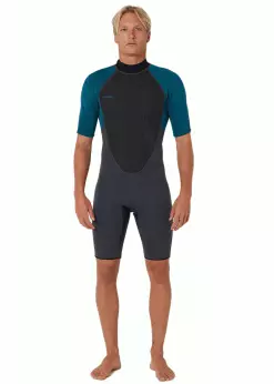 ONeill O'Neill Mens Reactor 2 2mm Back Zip Short Sleeve Spring Suit