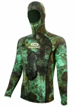 Aropec Verde 1mm Spearfishing Hooded Rash Guard