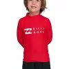 Billabong Groms Unions Relaxed Fit Long Sleeve Rash Guard -Wetsuit Shop Billabong Groms Unions Relaxed Fit Long Sleeve Rash Guard Red
