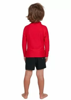 Billabong Groms Unions Relaxed Fit Long Sleeve Rash Guard -Wetsuit Shop Billabong Groms Unions Relaxed Fit Long Sleeve Rash Guard Red 2
