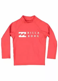 Billabong Groms Unions Relaxed Fit Long Sleeve Rash Guard -Wetsuit Shop Billabong Groms Unions Relaxed Fit Long Sleeve Rash Guard Red 3