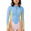 Billabong Womens 202 Salty Dayz Front Zip Long Sleeve Spring Suit -Wetsuit Shop Billabong Womens 202 Salty DayzFront Zip Long Sleeve Spring Suit BLU 1