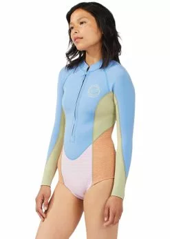 Billabong Womens 202 Salty Dayz Front Zip Long Sleeve Spring Suit -Wetsuit Shop Billabong Womens 202 Salty DayzFront Zip Long Sleeve Spring Suit BLU 3