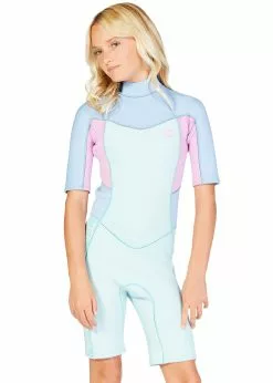 Billabong Girls Synergy 2/2mm Back Zip Short Sleeve Spring Suit