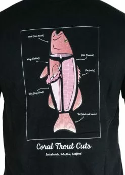 Adreno Cook Your Catch T-Shirt - Coral Trout -Wetsuit Shop COOKYOURCATCH TEE AD AT 003 BK L 5