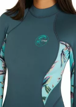 ONeill O'Neill Womens Bahia Back Zip Long Sleeve Spring Suit 2mm -Wetsuit Shop ONeill Womens Bahia Back Zip Long Sleeve Spring Suit 2mm Green 1