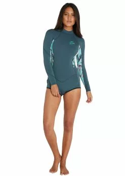 ONeill O'Neill Womens Bahia Back Zip Long Sleeve Spring Suit 2mm -Wetsuit Shop ONeill Womens Bahia Back Zip Long Sleeve Spring Suit 2mm Green