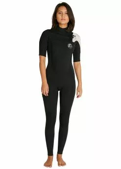 ONeill O'Neill Womens Bahia 2mm Chest Zip Short Sleeve Steamer