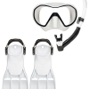 Apeks Mask - Snorkel - Fin Pack - White -Wetsuit Shop PACK 0010 1