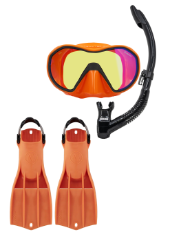 Apeks Mask - Snorkel - Fin Pack - Orange