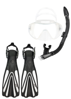Adreno Moray Mask - Snorkel - Fin Pack Black And Clear