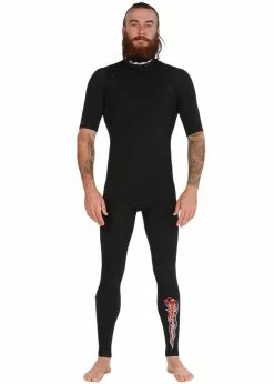 Quiksilver Mens 2/2mm Capsule Sessions Short Sleeve Chest Zip Steamer Wetsuit