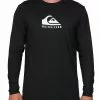 Quiksilver Mens Solid Streak Long Sleeve Rash Guard -Wetsuit Shop Quiksilver Mens Solid Streak Long Sleeve Rash Guard Black