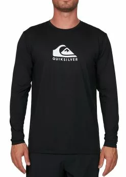 Quiksilver Mens Solid Streak Long Sleeve Rash Guard