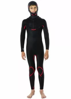Rip Curl Boys Dawn Patrol 5/4mm GB Hooded Chest Zip Steamer Wetsuit -Wetsuit Shop Rip Curl Boys Dawn Patrol 5 4mm GB Hooded Chest Zip Steamer Wetsuit 4