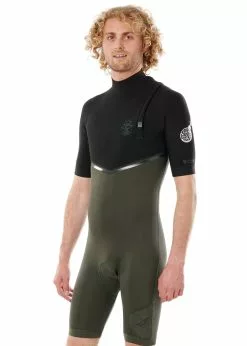 Rip Curl Mens E Bomb Zipperless 2/2mm GB Short Sleeve Spring Suit