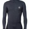 Rip Curl Mens Tech Bomb Long Sleeve Hooded Rash Guard -Wetsuit Shop Rip Curl Mens Tech Bomb Long Sleeve Hooded Rash Guard