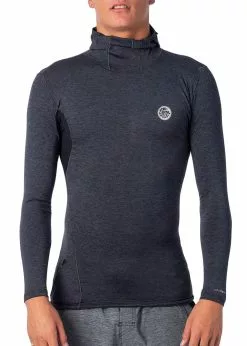 Rip Curl Mens Tech Bomb Long Sleeve Hooded Rash Guard