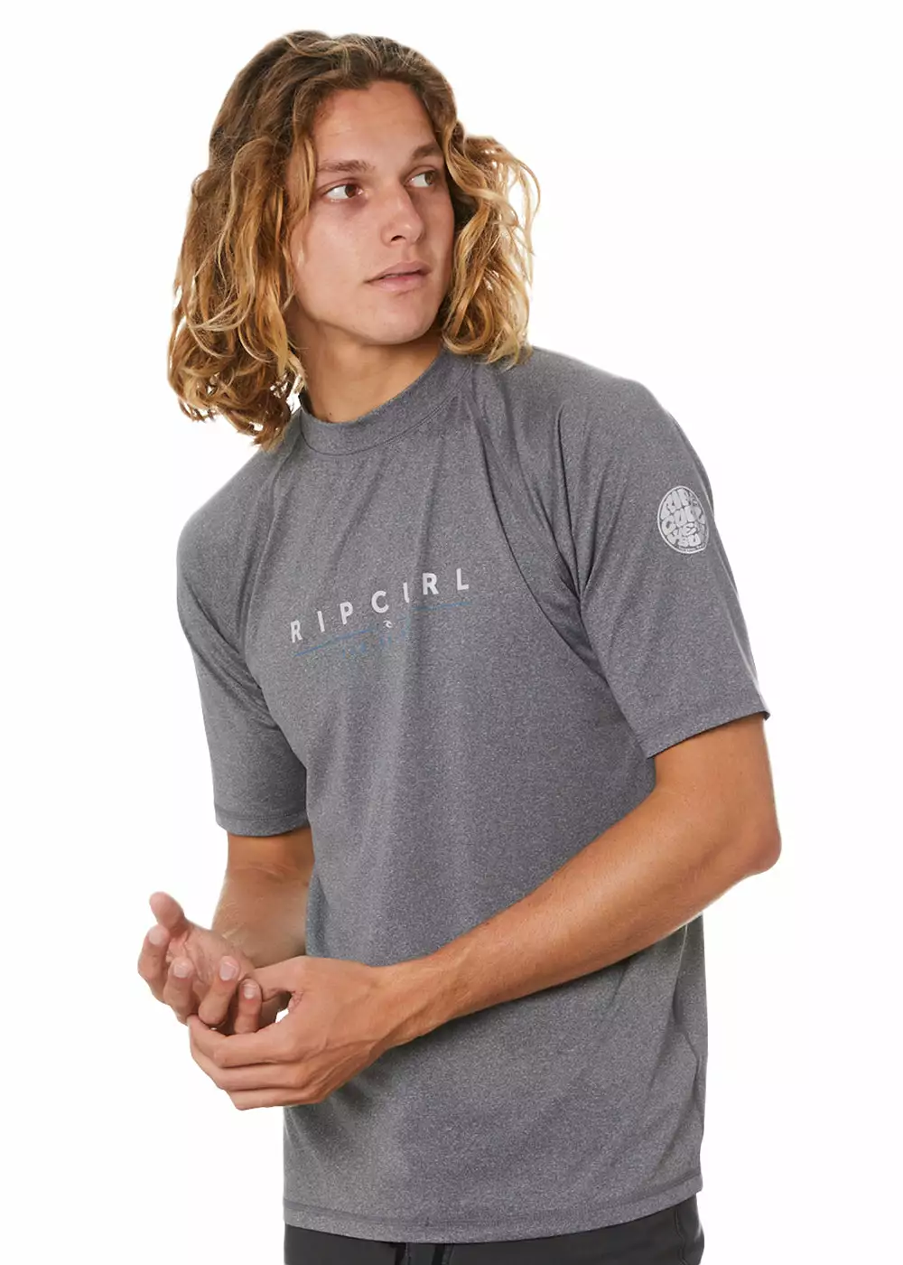 Rip Curl Mens Shockwaves Short Sleeve UV Rash Guard 4 Rip Curl Mens Shockwaves Short Sleeve UV Rash Guard - Image 2
