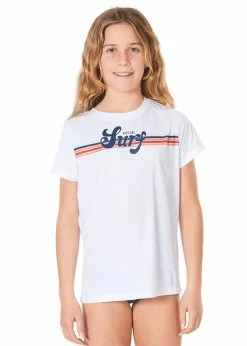 Rip Curl Girls Retro Short Sleeve Surflite Rash Guard