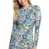 Roxy Womens 1.5mm Marine Bloom Q-Lock Front Zip Long Sleeve Spring Suit -Wetsuit Shop Roxy Womens 1 5mm Marine Bloom Q Lock Chest Zip Long Sleeve Spring Suit