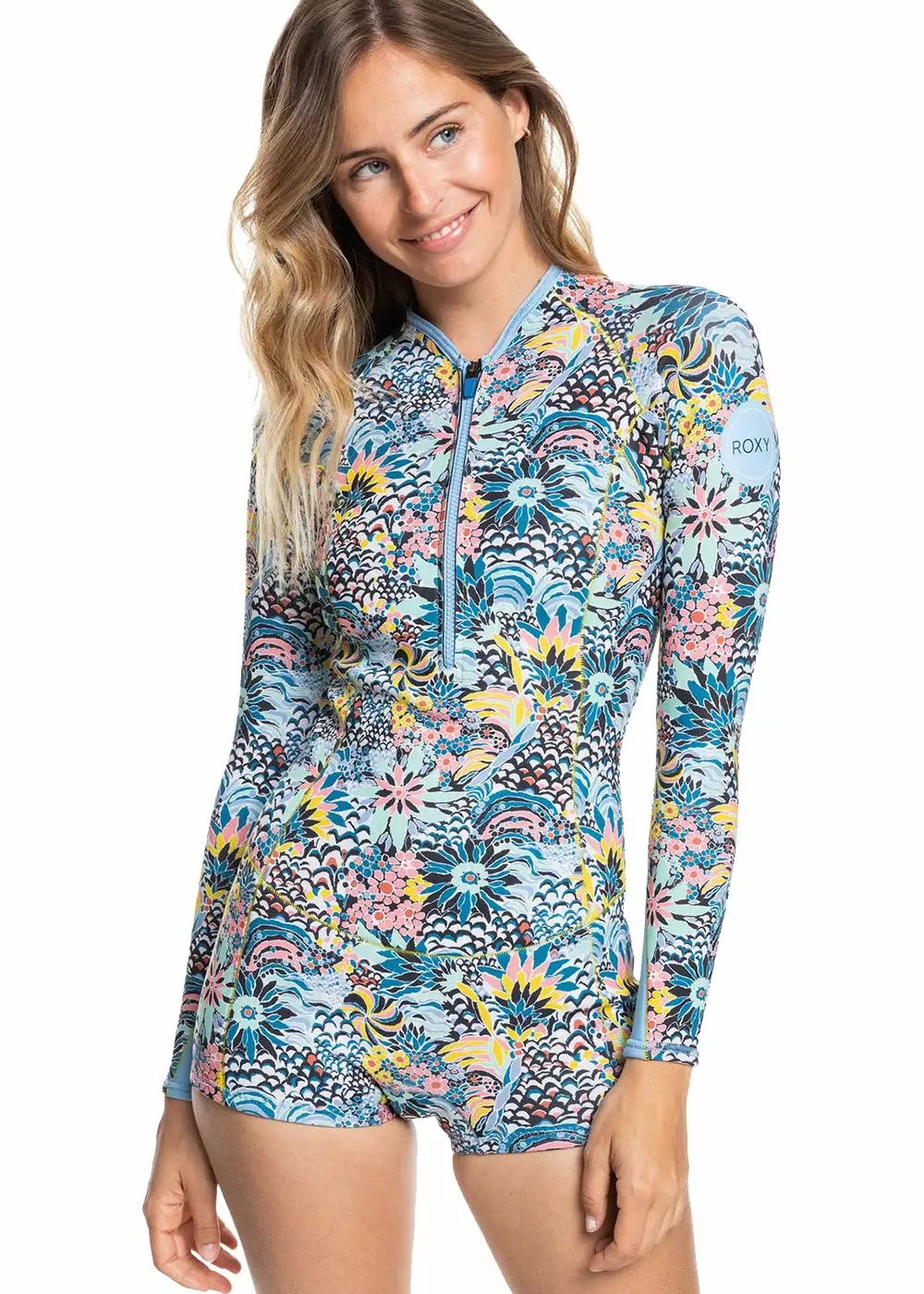 Roxy Womens 1.5mm Marine Bloom Q-Lock Front Zip Long Sleeve Spring Suit 3 Roxy Womens 1.5mm Marine Bloom Q-Lock Front Zip Long Sleeve Spring Suit