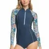 Roxy Womens 1mm Marine Bloom Q-Lock Cheeky Cut Spring Suit -Wetsuit Shop Roxy Womens 1mm Marine Bloom Q Lock Cheeky Cut Spring Suit