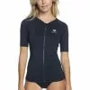 Roxy Womens Essential Short Sleeve Front Zip Rash Guard