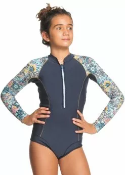 Roxy Girls 1mm Marine Bloom Long Sleeve Cheeky Cut Spring Suit