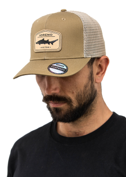 Adreno Surge Trucker Cap - Leather Shark Badge -Wetsuit Shop SUR 0204 A21 BE Surge Tucker C
