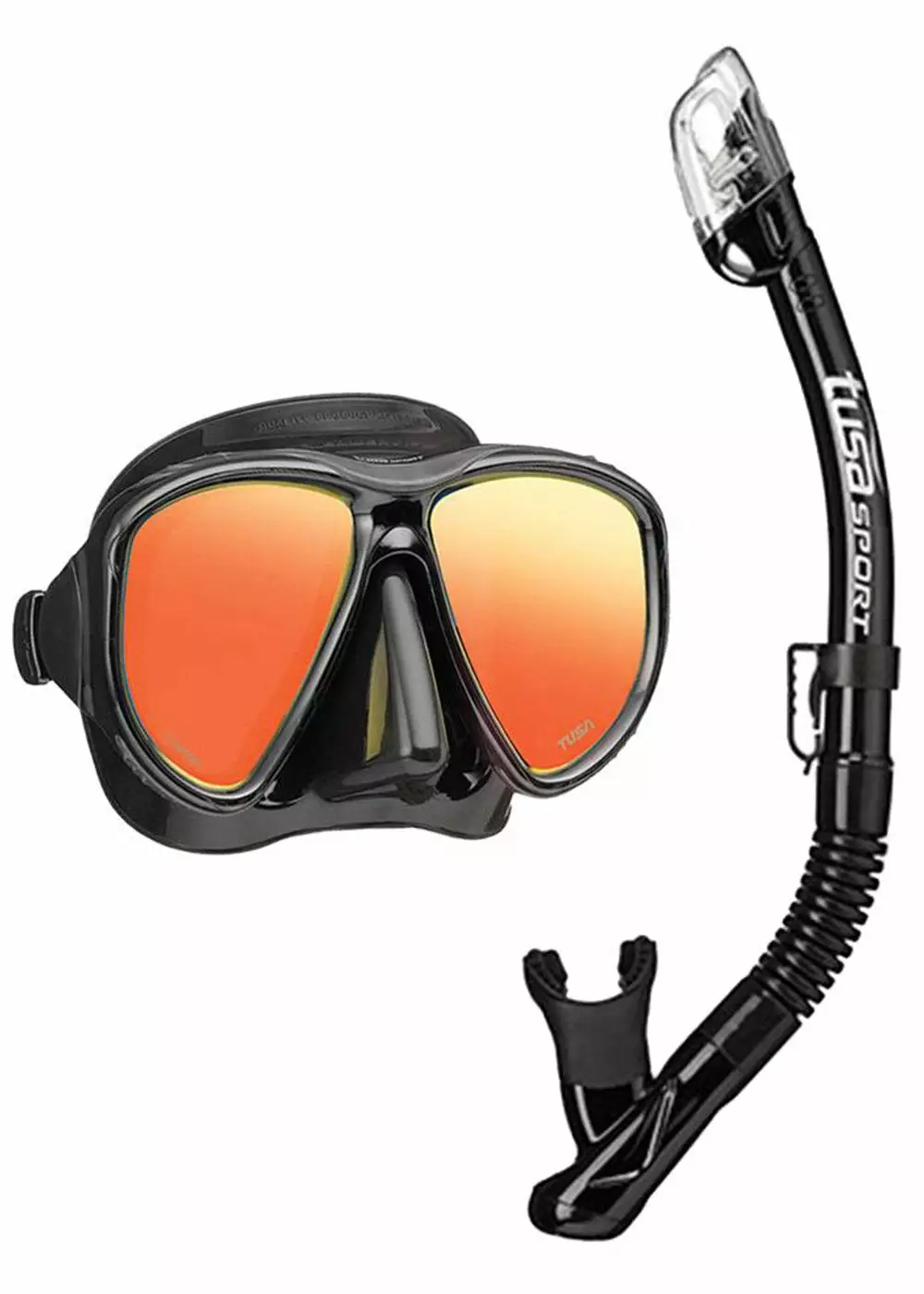 Tusa Black Series Mirror Mask Snorkel Pack With Bag 3 Tusa Black Series Mirror Mask Snorkel Pack With Bag