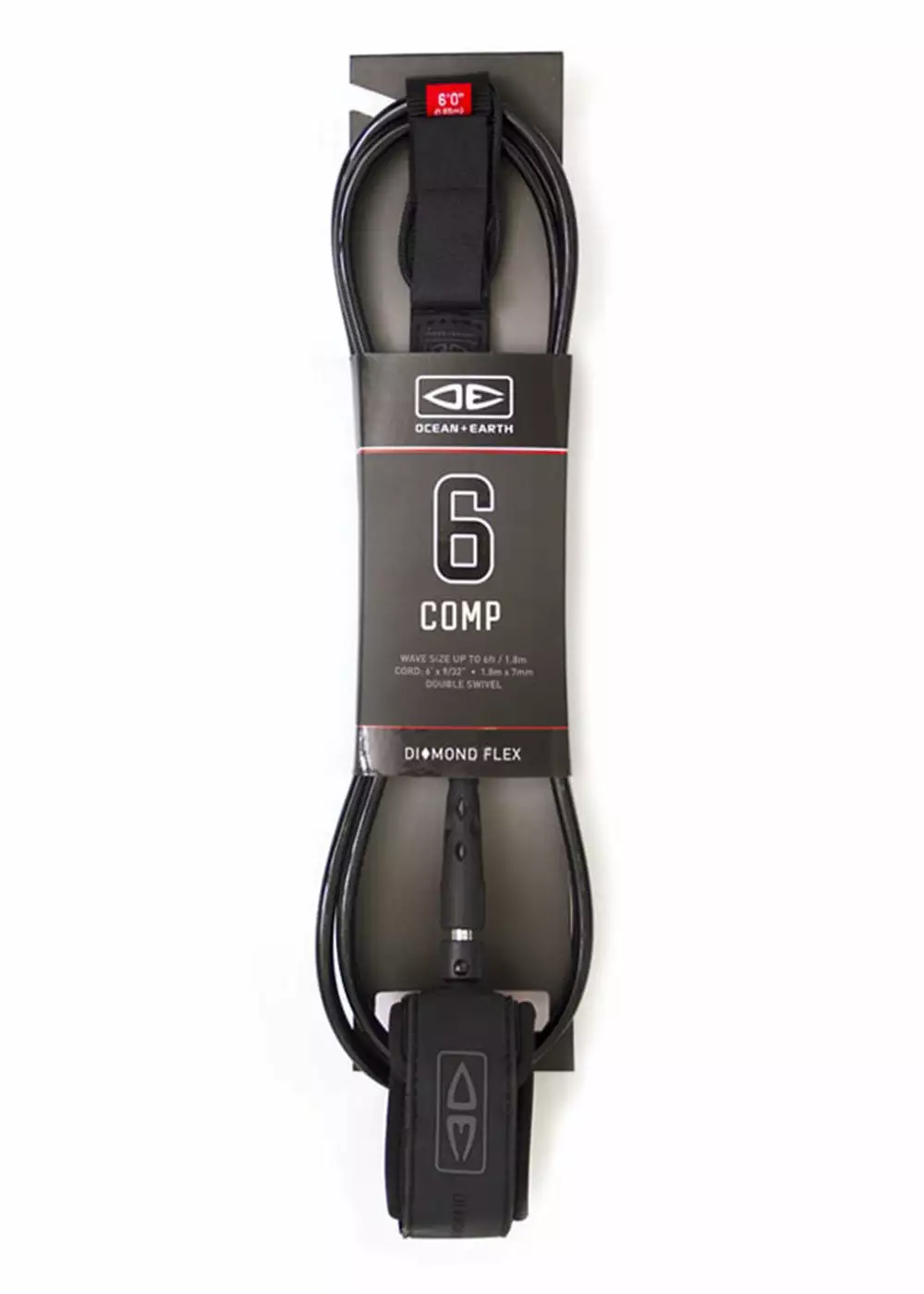 Ocean And Earth Diamond Flex Comp Moulded Surf Leash - 6ft 3 Ocean And Earth Diamond Flex Comp Moulded Surf Leash - 6ft