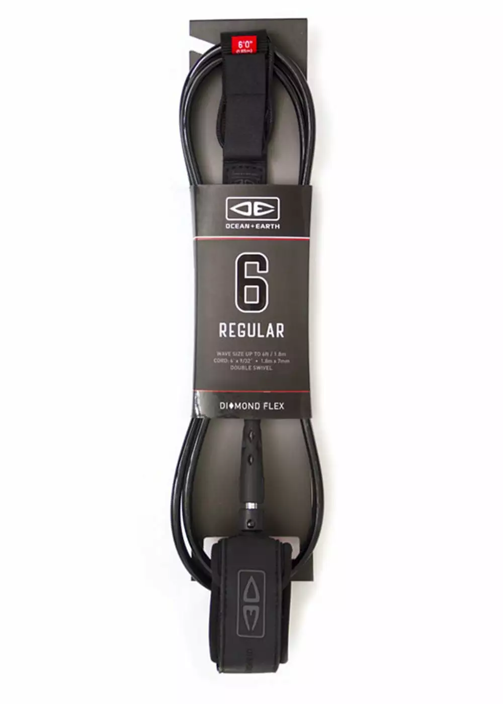 Ocean And Earth Diamond Flex Regular Moulded Surf Leash - 6ft 3 Ocean And Earth Diamond Flex Regular Moulded Surf Leash - 6ft