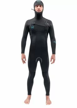 Dakine Mens Mission 4/3mm Chest Zip Hooded Steamer Wetsuit