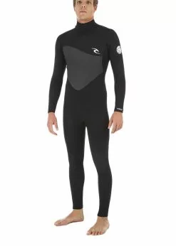 Rip Curl Mens Omega 3/2mm Back Zip Steamer Wetsuit