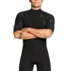 Quiksilver Mens 2/2mm Sessions Short Sleeve Chest Zip Springsuit