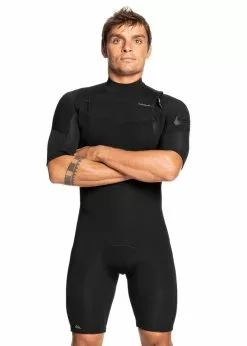 Quiksilver Mens 2/2mm Sessions Short Sleeve Chest Zip Springsuit