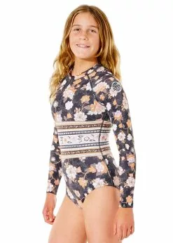 Rip Curl Girls Long Sleeve Back Zip Lycra Spring Suit -Wetsuit Shop WLY5CJ 8264