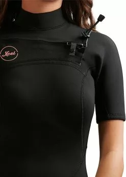 Xcel Womens Comp 2mm Short Sleeve Chest Zip Steamer Wetsuit -Wetsuit Shop WN22ZXA0 BLK2