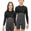 Adreno Youth Carve 3/2mm Back Zip Spring Suit -Wetsuit Shop Y301 CAR 32 BKGY 12