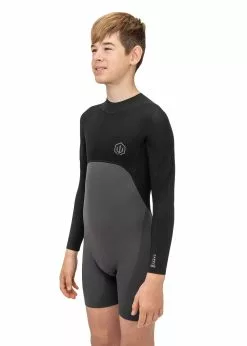 Adreno Youth Carve 3/2mm Back Zip Spring Suit 21 Adreno Youth Carve 3/2mm Back Zip Spring Suit -Wetsuit Shop Y301 CAR 32 BKGY 3
