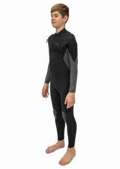 Adreno Youth Carve 3/2mm Chest Zip Steamer Wetsuit -Wetsuit Shop Y302 CAR 32 GYBK 9
