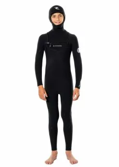 Rip Curl Boys Dawn Patrol 5/4mm GB Hooded Chest Zip Steamer Wetsuit