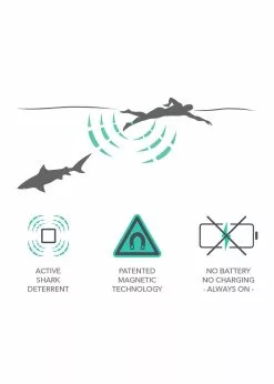 Sharkbanz 2.0 Shark Deterrent Band - White/Seafoam -Wetsuit Shop w1200 a5aa Sharkbanz Technology Shark Deterrent Diagram Electroreception New