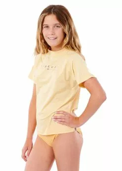 Rip Curl Girls Golden Rays Short Sleeve Rash Guard