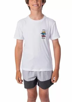 Rip Curl Boys Search Logo Short Sleeve Rash Guard