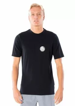 Rip Curl Mens Wettie Logo Short Sleeve Rash Guard